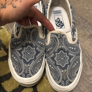 Vans x Kith  Blue Paisley Slip-On Shoes